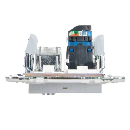 Розетка двойная TV+RJ45 кат.6E SKANDY SK-A15S серебр. IEK SK-AK20-2-K23 фото 5