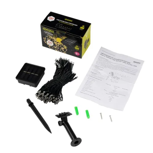 Светильник светодиодный садовый SLR-G01-100Y 100 желт. LED гирлянда на солнечн. батарее ФАZА 5027312 фото 6