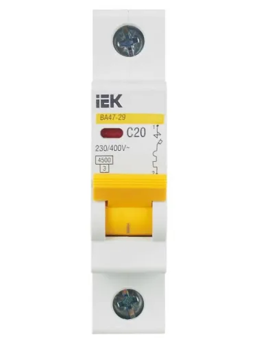 Выключатель автоматический модульный 1п C 20А 4.5кА ВА47-29 KARAT IEK MVA20-1-020-C фото 10
