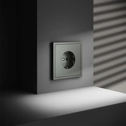 Розетка 1-м СП S70 16А с заземл. защ. шторки механизм титан Voltum VLS040206 фото 2