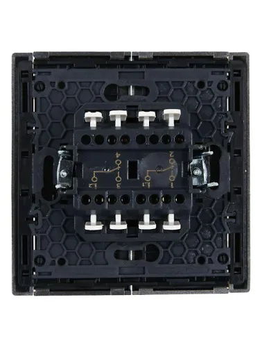 Выключатель проходной 2-кл. СП FORTE&PIANO 10А FP507 сталь IEK FP-V22-0-10-1-K46 фото 3