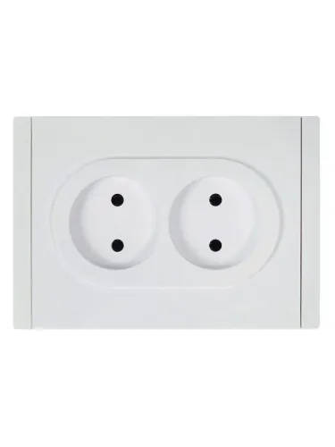Розетка 2-м СП FORTE&PIANO FP226 10А без заземл. без защ. шторок безвинт. крепл. бел. IEK FP-R20-10-1-K01 фото 2