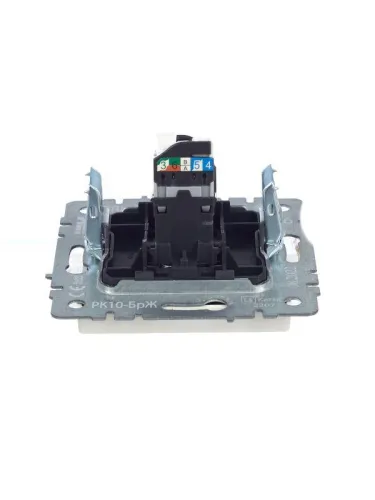 Розетка компьютерная СП RJ45 кат.5E BRITE РК10-БрЖ механизм жемчуж. IEK BR-K10-1-K36 фото 5
