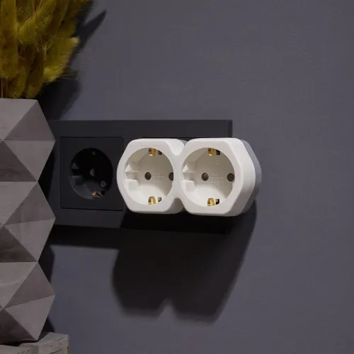 Разветвитель 2-м с заземл. 16А IP20 защ. шторки бел. Rexant 11-1087 фото 3