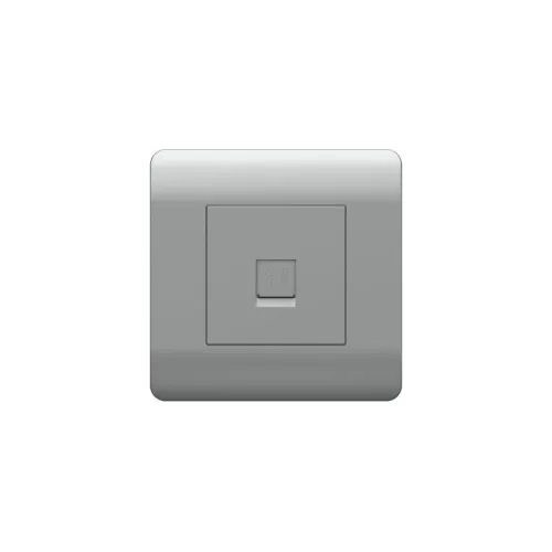 Розетка телефонная 1-м NEW3-E RJ11 серебр. CHINT 431415