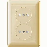 Розетка 2-м СП W59 16А IP20 без заземл. защ. шторки сл. кость SE RS16-254-28