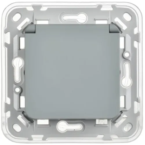 Розетка СП FLITE РСшкр11-1-44-ФлС 16А IP44 с заземл. с защ. шторками и крышкой безвинтовое крепление механизм сер. IEK FI-R16-16-1-44-K03 фото 3