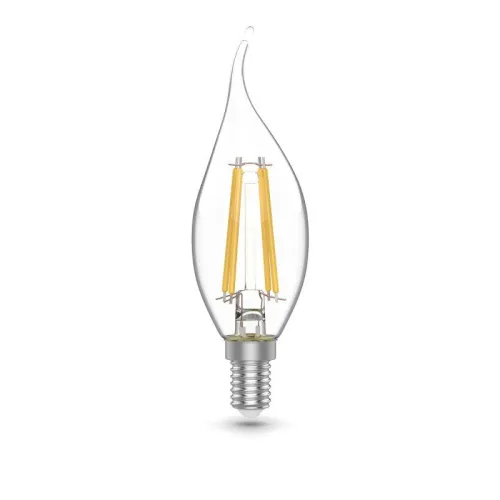 Лампа светодиодная филаментная Basic Filament 5.5Вт свеча на ветру 2700К Е14 510лм (уп.3шт) GAUSS 1041116T фото 2