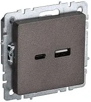 Розетка BRITE USB A+C 18Вт РЮ11-1-БрТБ механизм бронза IEK BR-U22-018-K45