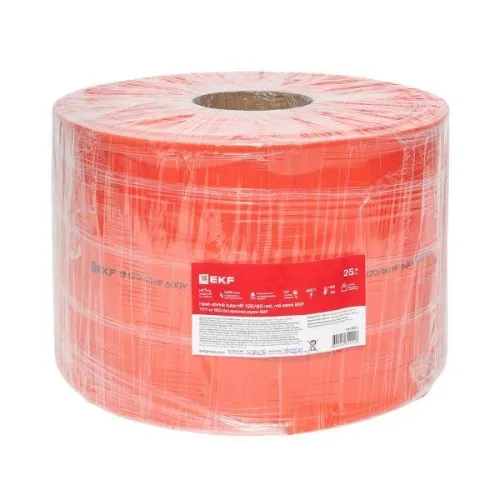 Трубка термоусадочная ТУТ нг 120/60 красн. PROxima (уп.25м) EKF tut-120-r