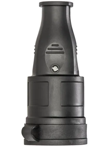 Розетка 16А IP44 прямая с заземл. каучук черн. КОСМОС RKsm-Z-IP(B)16A фото 3