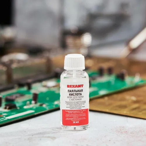 Флюс для пайки "паяльная кислота" 30мл (с кисточкой) REXANT 09-3613 фото 3