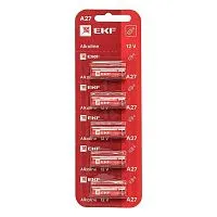 Элемент питания алкалиновый A27 для сигнализаций (блист.5шт) EKF A27-BL5