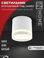 Светильник НПБ-ЦИЛИНДР-Gх53 CB-NL-WH 82х80мм потолочн. с подсветкой бел. IN HOME 4690612052151