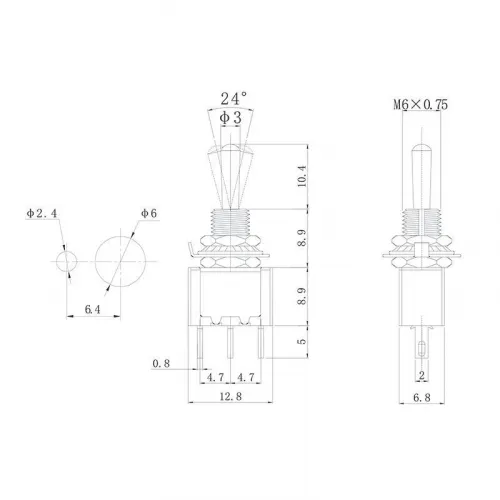 Тумблер 250В 3А (3с) ON-ON 1п Micro (MTS-102) Rexant 36-4010 фото 2