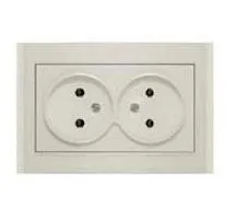 Розетка 2-м СП Бриллиант 16А IP20 без заземл. сл. кость UNIVersal 7948738