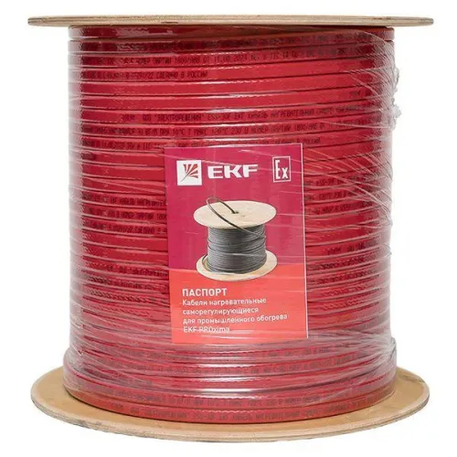 Кабель нагревательный саморег. ESU-90F 90Вт/м фторопласт EKF ESU-90F-200 фото 3