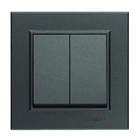 Выключатель 2-кл. СП Karea 10А IP20 дым. металлик Makel 56050003