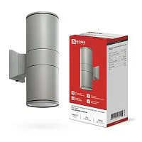 Светильник НБУ ЦИЛИНДР-2хA60-GR IP54 уличный настен. двусторон. алюм. сер. IN HOME 4690612059310