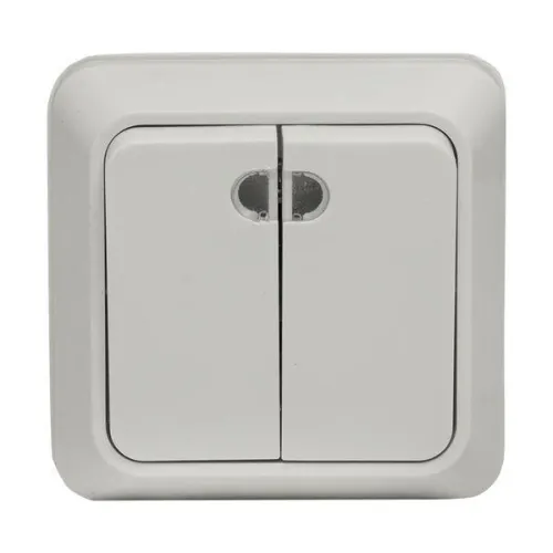 Выключатель 2-кл. ОП Рим 10А IP20 с индикатором бел. EKF ENV10-123-10 фото 2