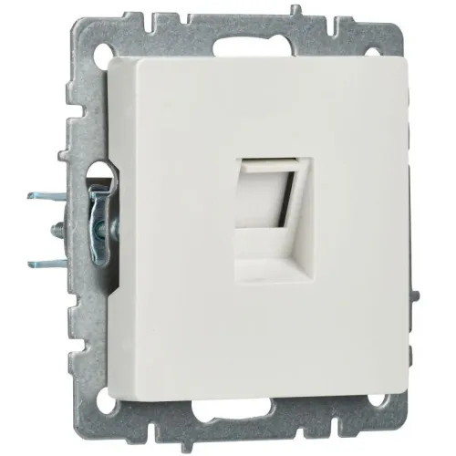 Розетка компьютерная СП RJ45 кат.5E BRITE РК10-БрБ механизм бел. IEK BR-K10-1-K01 фото 5