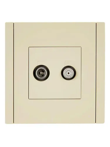 Розетка 2-м TV+SAT FORTE&PIANO FP438 ваниль IEK FP-AF20-O-K10 фото 2