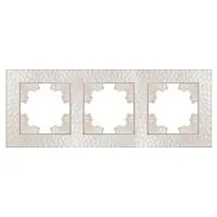 Рамка 3-м Афина фактурная универс. жемчуж. Universal A10045-Obr