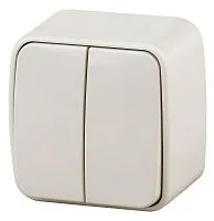 Выключатель 2-кл. ОП Polo 3-104-02 10А 250В IP20 слон. кость Intro Б0053538