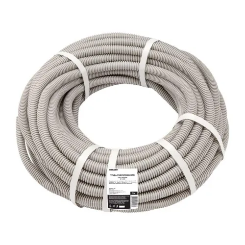Труба гофрированная ПВХ d16мм с протяжкой (уп.25м) Rexant 28-0161-25 фото 3