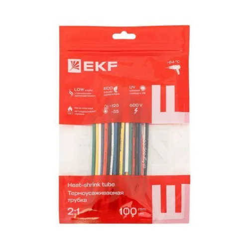 Набор трубок термоусадочных ТУТ 1/0.5; 1.5/0.75; 2/1; 2.5/1.25; 3/1.5 (6 цветов по 5шт 100мм) PROxima EKF tut-n-2-r фото 4