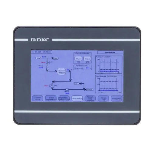 Панель промышленная операторская диагональ 4.3дюйм 1677М цветов дисплей TFT разрешение 480х272 px порты: 2 COM 1 Micro USB 1 Ethernet DKC H1000-T043E фото 2