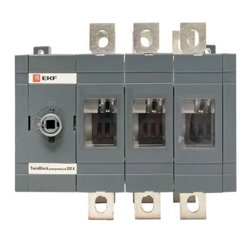 Рубильник 3п 200А реверсивный без рукоятки управления TwinBlock EKF tb-s-200-3p-rev фото 7