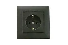 Розетка 1-м Karea RIZZ STAR с заземл. чер. Makel 88054028