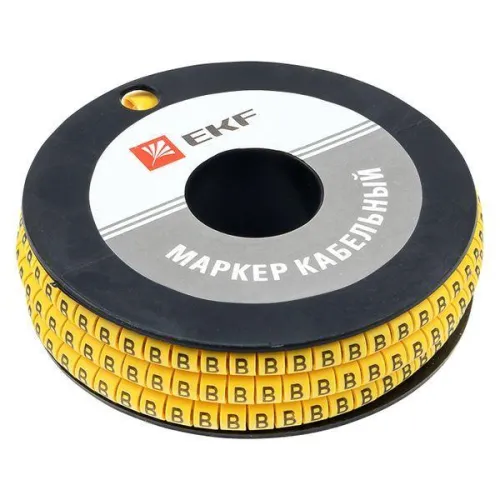 Маркер каб. 4.0кв.мм "B" (ЕС-2) (уп.500шт) EKF plc-KM-4-B фото 2