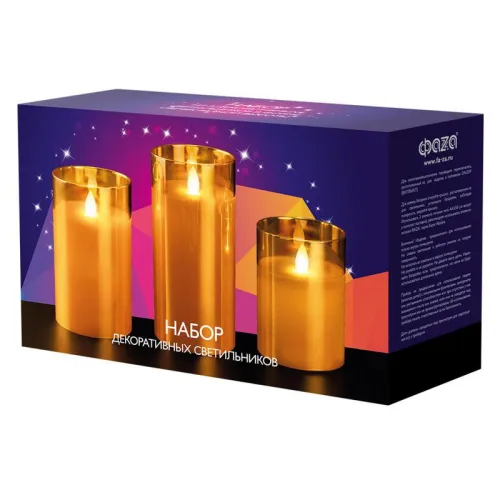 Свеча декоративная CL7-SET3-gd с пультом 3хAAA для каждой свечи (не в компл.) зол. (уп.3шт) ФАZА 5018822 фото 3