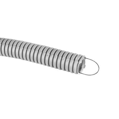 Труба гофрированная ПВХ d25мм с протяжкой сер. (уп.25м) Plast PROxima EKF tg-z-25-25n фото 3