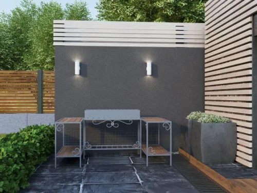 Светильник 5108 2хGU10 IP65 уличный настенный бел. IEK LT-UBU0-5108-GU10-2-K01 фото 3