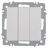 Выключатель Intro Accent 6-106-01 тройной 10А-250В IP20 СУ AL/CU бел. Intro Б0063531