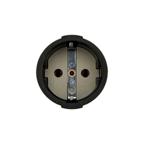 Розетка разборная Евро 16А с заземл. черн. Rexant 11-8529 фото 2