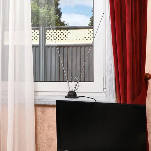 Антенна ТВ комнатная RX-105 телескопич. на подставке с кольцом VHF; UHF 47-860 MHz REXANT 34-0105 фото 2