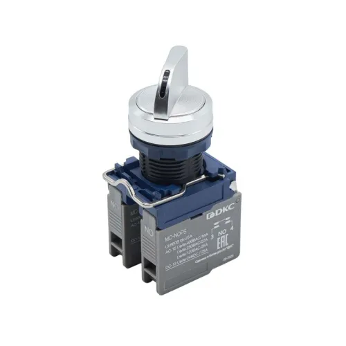 Головка переключателя на 2 положения с фиксацией стандартная ручка алюм. черн. DKC M22S-L2A фото 2