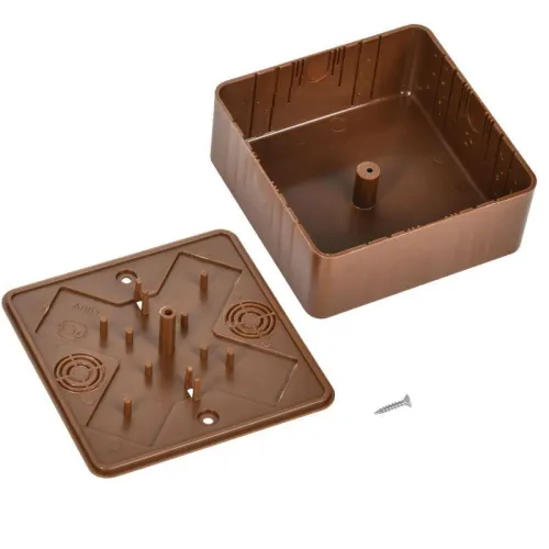 Коробка распаячная ОП КМ 100х100х44 дуб IEK UKO10-100-100-044-K24-E фото 2