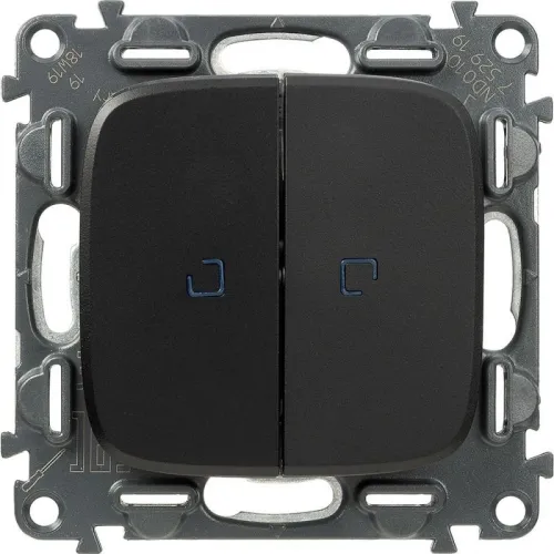 Переключатель 2-кл. СП Valena Allure 10А IP20 250В 10AX с подсветкой с лицев. панелью механизм антрацит Leg 752919 фото 5