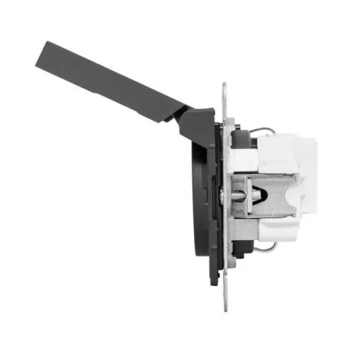 Розетка СП Эпика 16А IP44 с заземл. защ. шторки с крышкой механизм черн. EKF UP1-SOB-111-44 фото 15