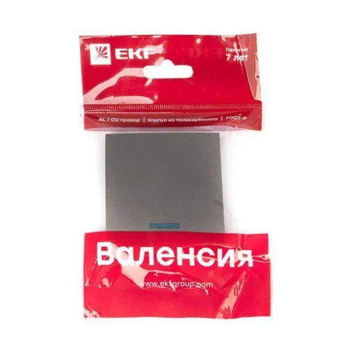 Панель лицевая Валенсия для выключателя 1-кл. с индикатором 10А графит PROxima EKF ESV10-L-121-60 фото 3