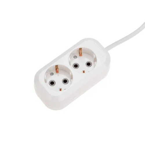 Удлинитель 2 гнезда 3м 3х0.75кв.мм с/з бел. PROCONNECT 13-4203 фото 2