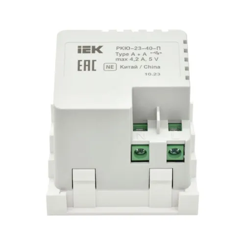Розетка 2мод. USB A+A 4.2А РКЮ-23-40-П бел. PRIMER IEK PR-KK40D-RU-0-2-AA-K01 фото 7