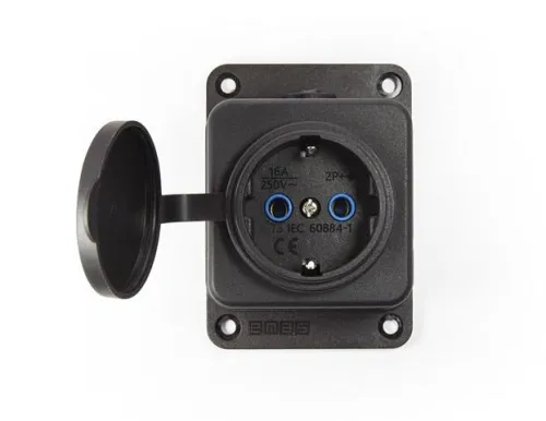 Розетка р резиновом корпусе EMAS EKS116PG1