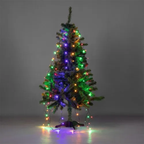 Гирлянда светодиодная елочная с кольцом 7 нитей х1.5м 105LED мультиколор 5.5Вт 220-240В IP20 не соединяемая Neon-Night 235-079 фото 3