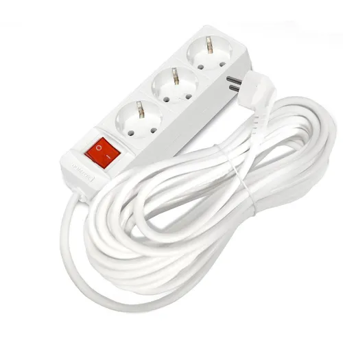 Удлинитель 3х10м с заземл. 16А IP20 3.5кВт ПВС 3х1 с выкл. бел. DOMTOK 2380 фото 3